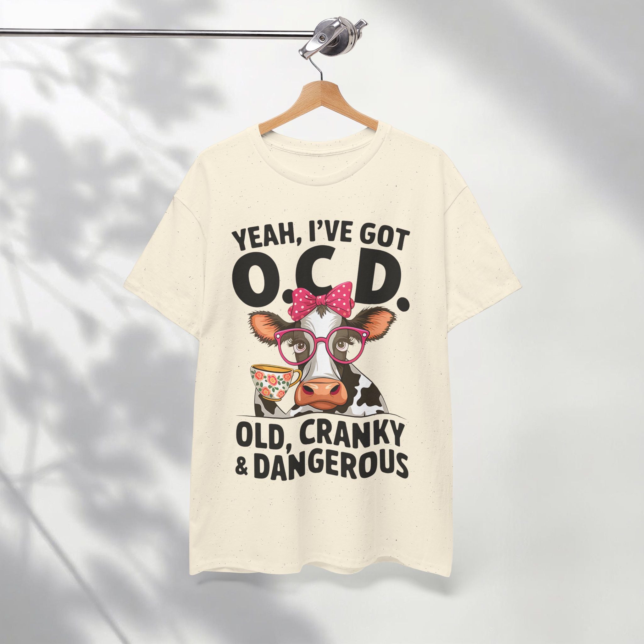 Yeah I’ve Got O.C.D. Old Cranky & Dangerous Cow T-Shirt | Funny Farm Humor Graphic Tee | Gildan 5000