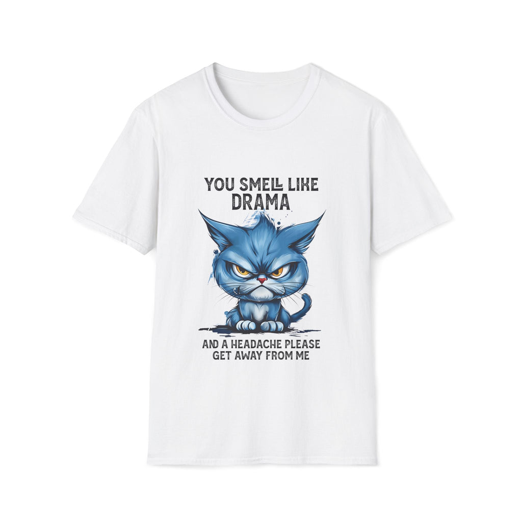Funny Angry Cat T-Shirt — "You Smell Like Drama" Graphic Tee