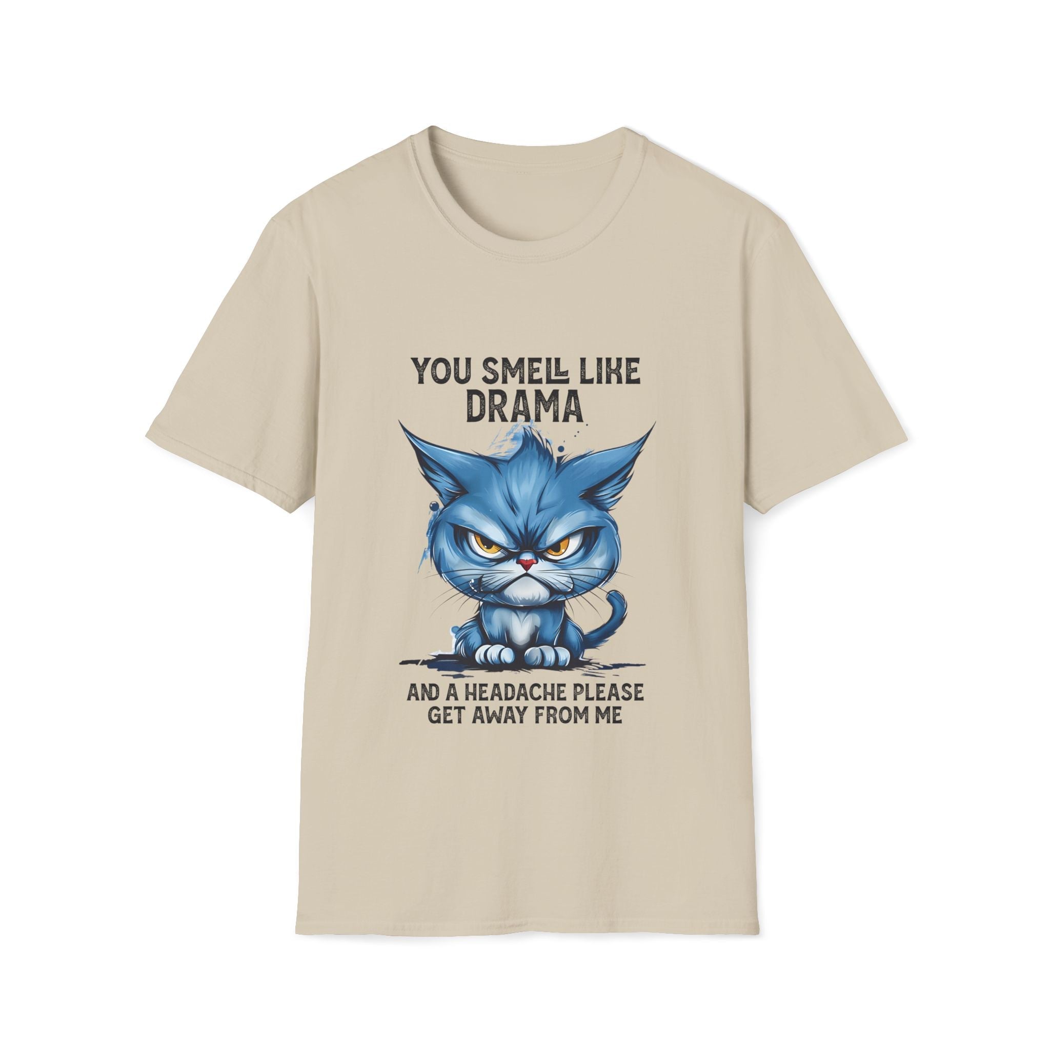 Funny Angry Cat T-Shirt — "You Smell Like Drama" Graphic Tee