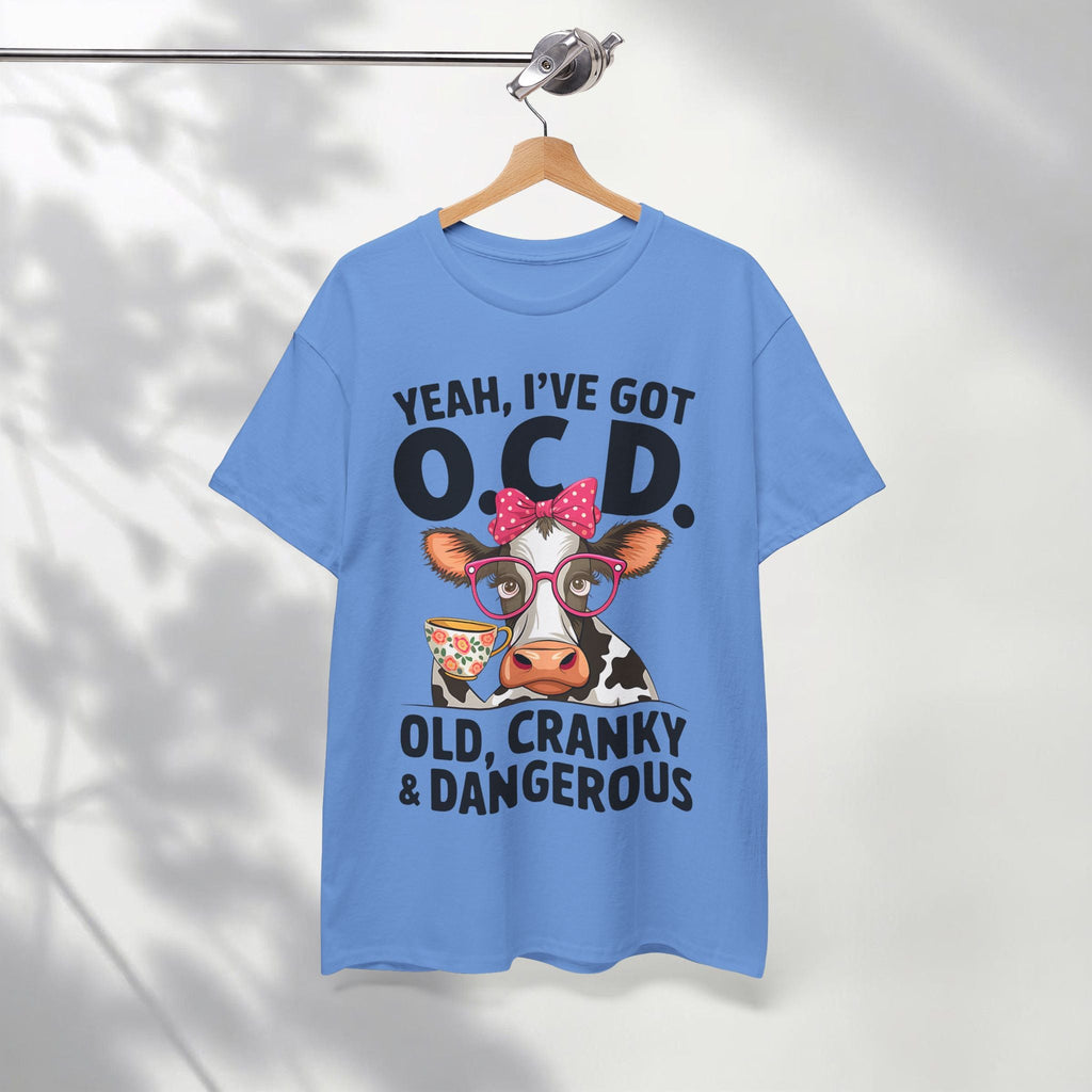 Yeah I’ve Got O.C.D. Old Cranky & Dangerous Cow T-Shirt | Funny Farm Humor Graphic Tee | Gildan 5000