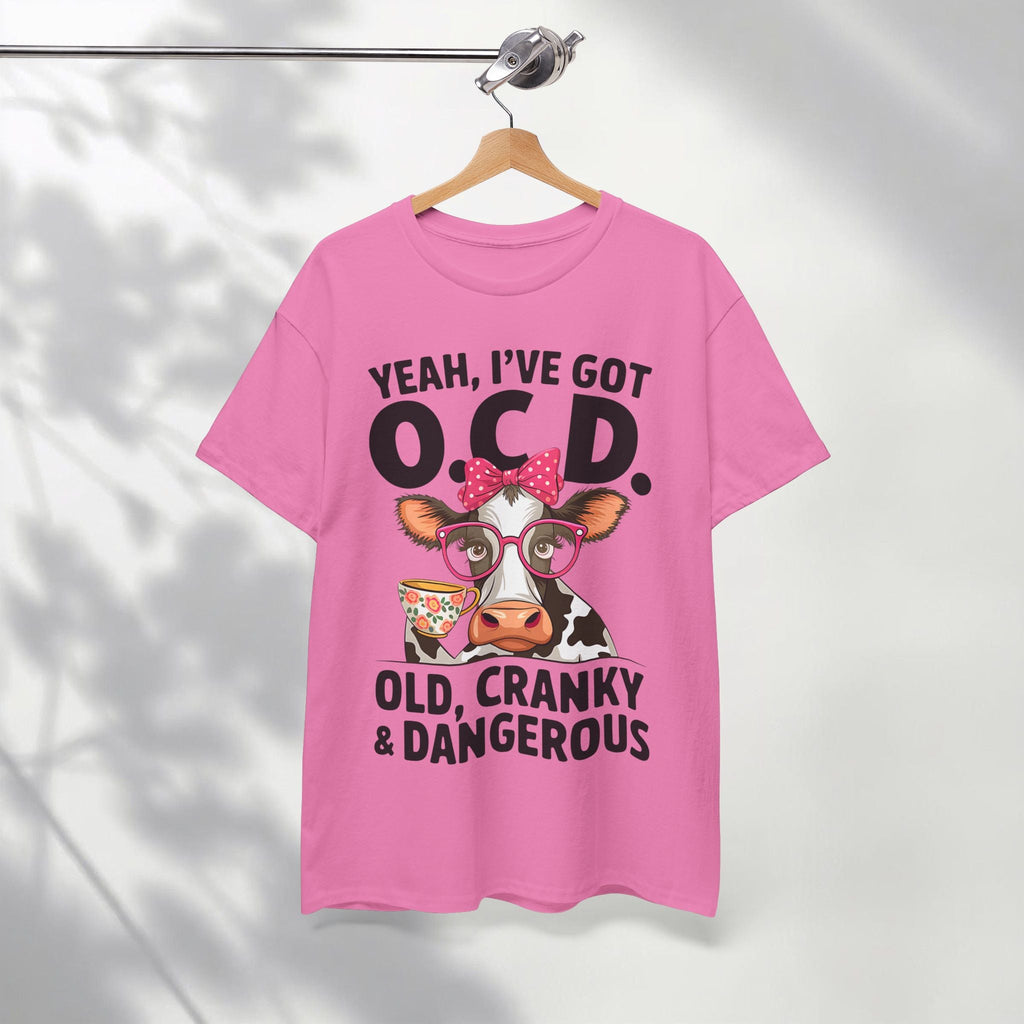 Yeah I’ve Got O.C.D. Old Cranky & Dangerous Cow T-Shirt | Funny Farm Humor Graphic Tee | Gildan 5000